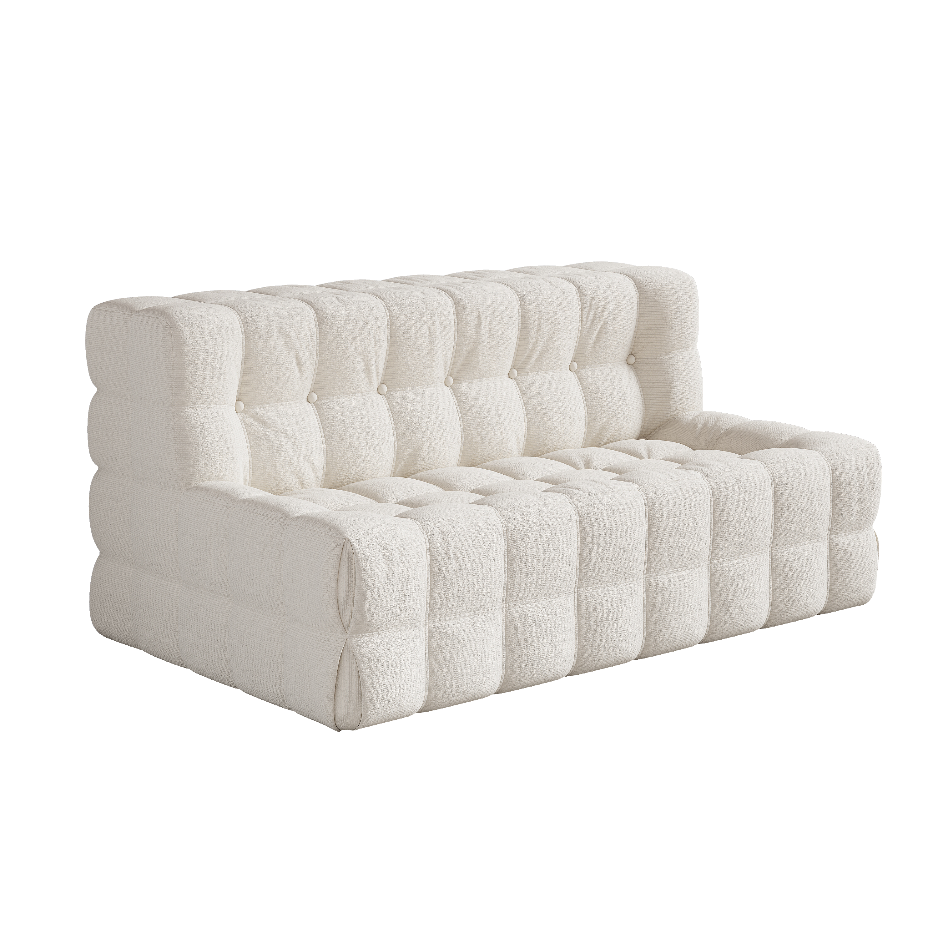 WEHOMZ Corduroy Bean Bag Sofa Chair in Beige & Caramel | Tufted Upholstery & Solid Wood Legs