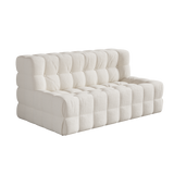 WEHOMZ Corduroy Bean Bag Sofa Chair in Beige & Caramel | Tufted Upholstery & Solid Wood Legs