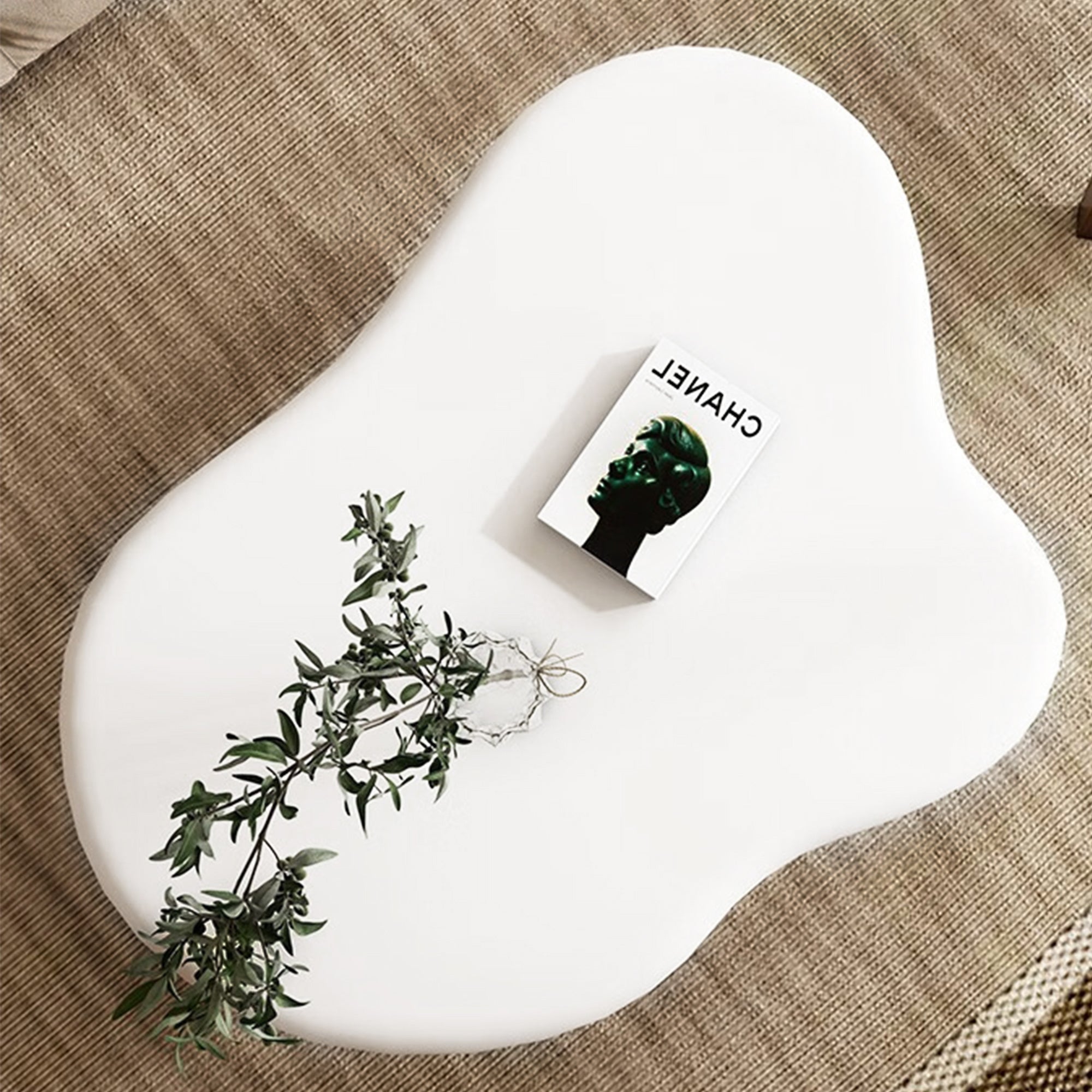 Beige Modern MDF Cloud-Shaped Coffee Table with Waterproof Top