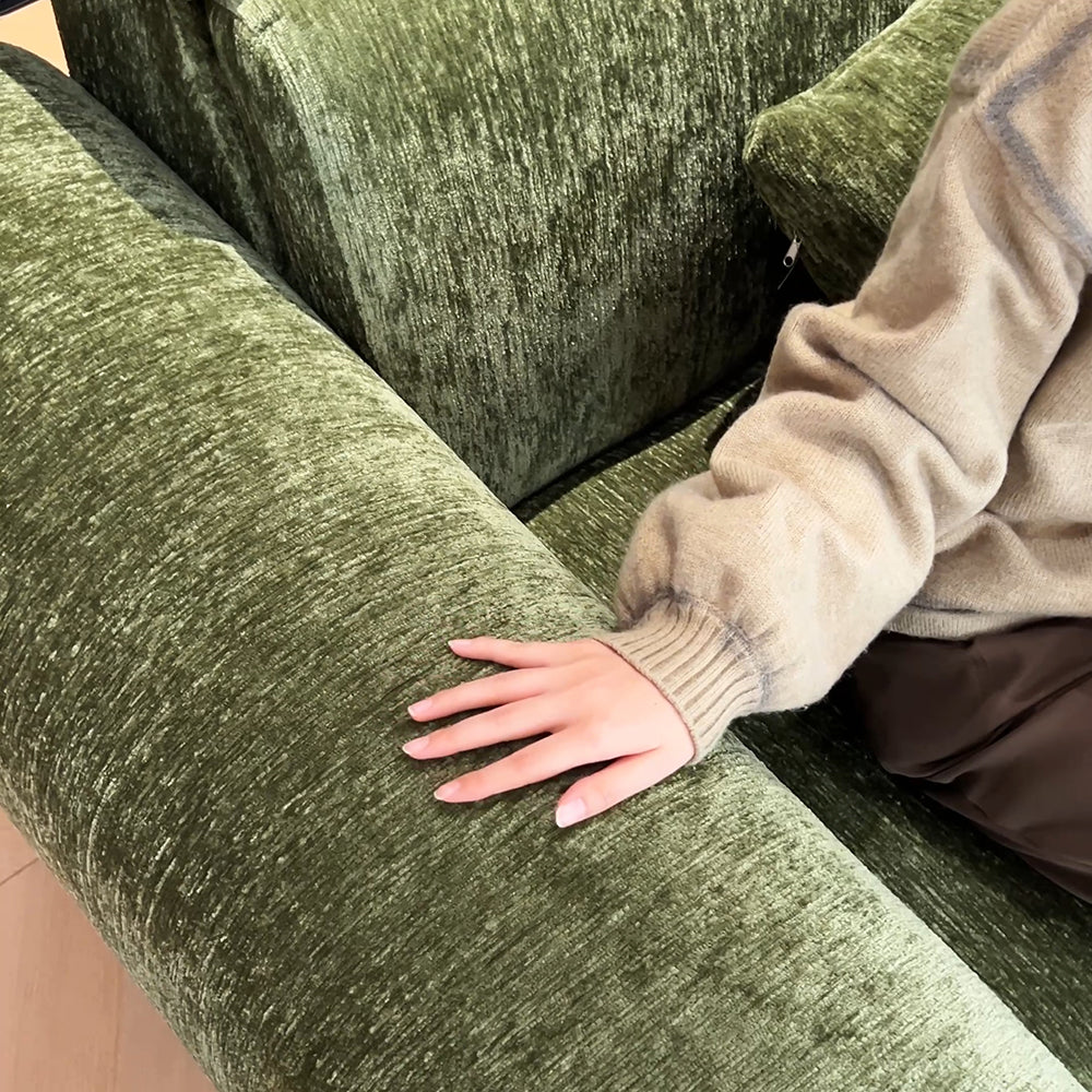 WEHOMZ Green Chenille Adjustable Headrest Couch – Water-Resistant & Luxuriously Comfy