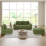 WEHOMZ Modern Convertible & Modular Sofa Bed in Corduroy Off-White/Green