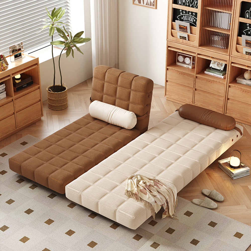 WEHOMZ Convertible Sleeper Sofa Bed with Adjustable Backrest & Soft Corduroy Upholstery in Neutral Tones