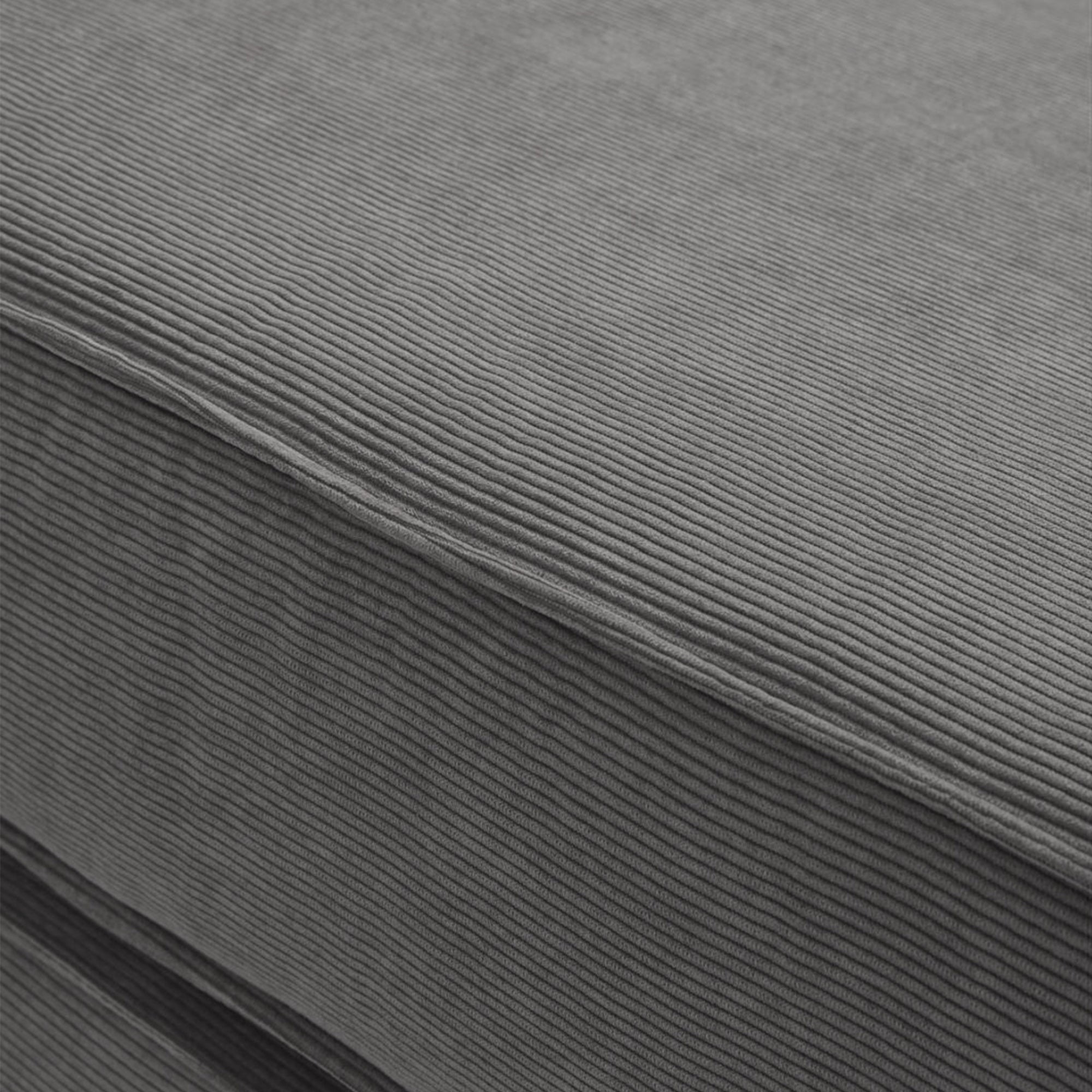Corduroy Fabric Convertible Sofa Bed with Stainless Steel Frames in Caramel, Grey & Beige