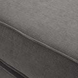 Corduroy Fabric Convertible Sofa Bed with Stainless Steel Frames in Caramel, Grey & Beige