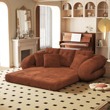 Corduroy Folding Sofa Bed - Versatile Pet-Friendly 3-in-1 Floor Couch in Brown & Green