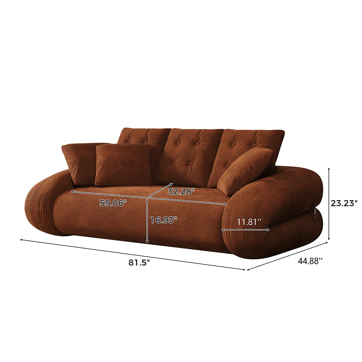 Corduroy Folding Sofa Bed - Versatile Pet-Friendly 3-in-1 Floor Couch in Brown & Green