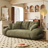 Corduroy Folding Sofa Bed - Versatile Pet-Friendly 3-in-1 Floor Couch in Brown & Green