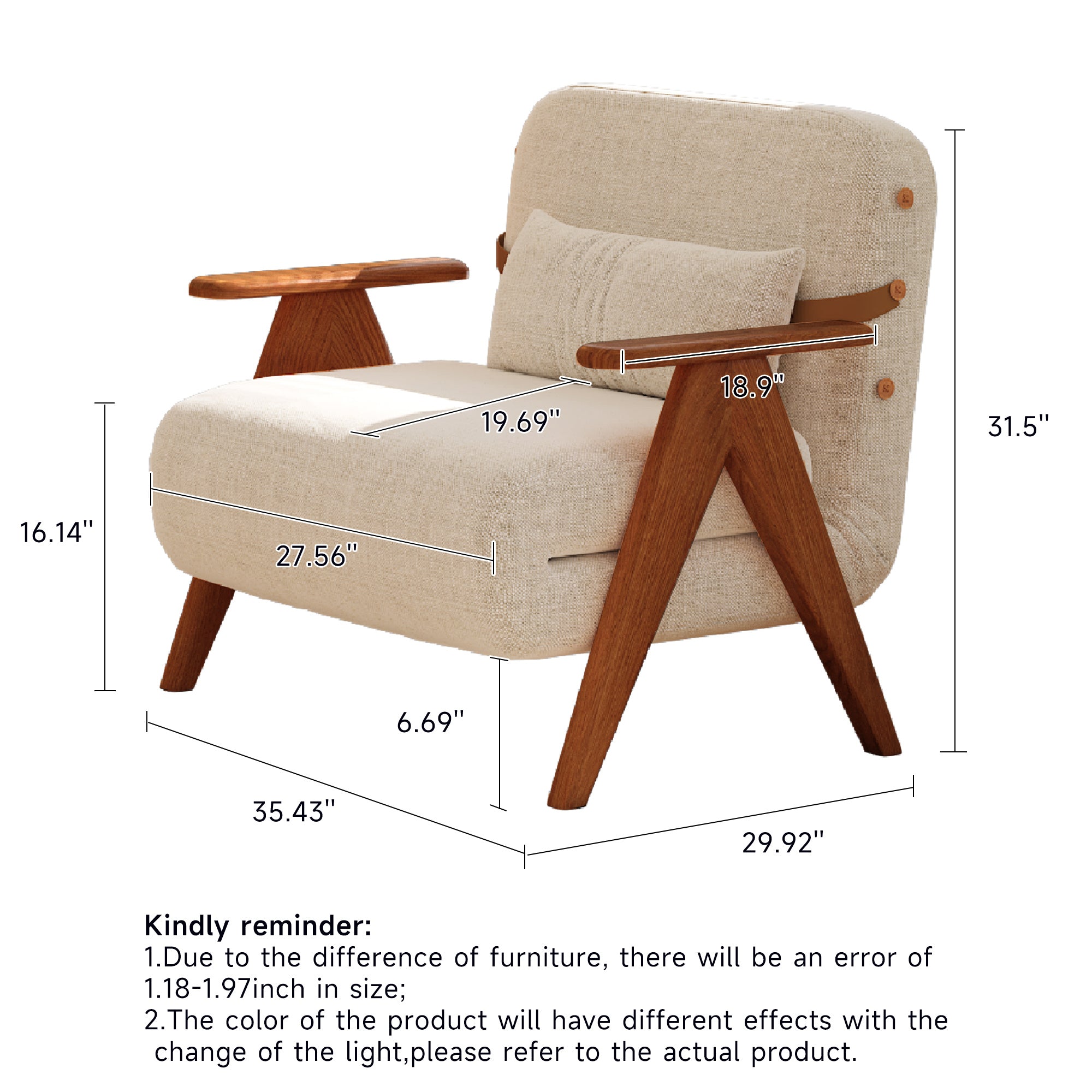 WEHOMZ Foldable Reclining Sofa Bed with Armrests in Cotton Linen, Breathable & Space-Saving Design