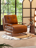 Caramel Eco-Leather Foldable Sofa Bed – Convertible 4-in-1 Chair, Chaise & Bed
