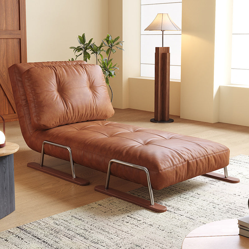 Caramel Eco-Leather Foldable Sofa Bed – Convertible 4-in-1 Chair, Chaise & Bed