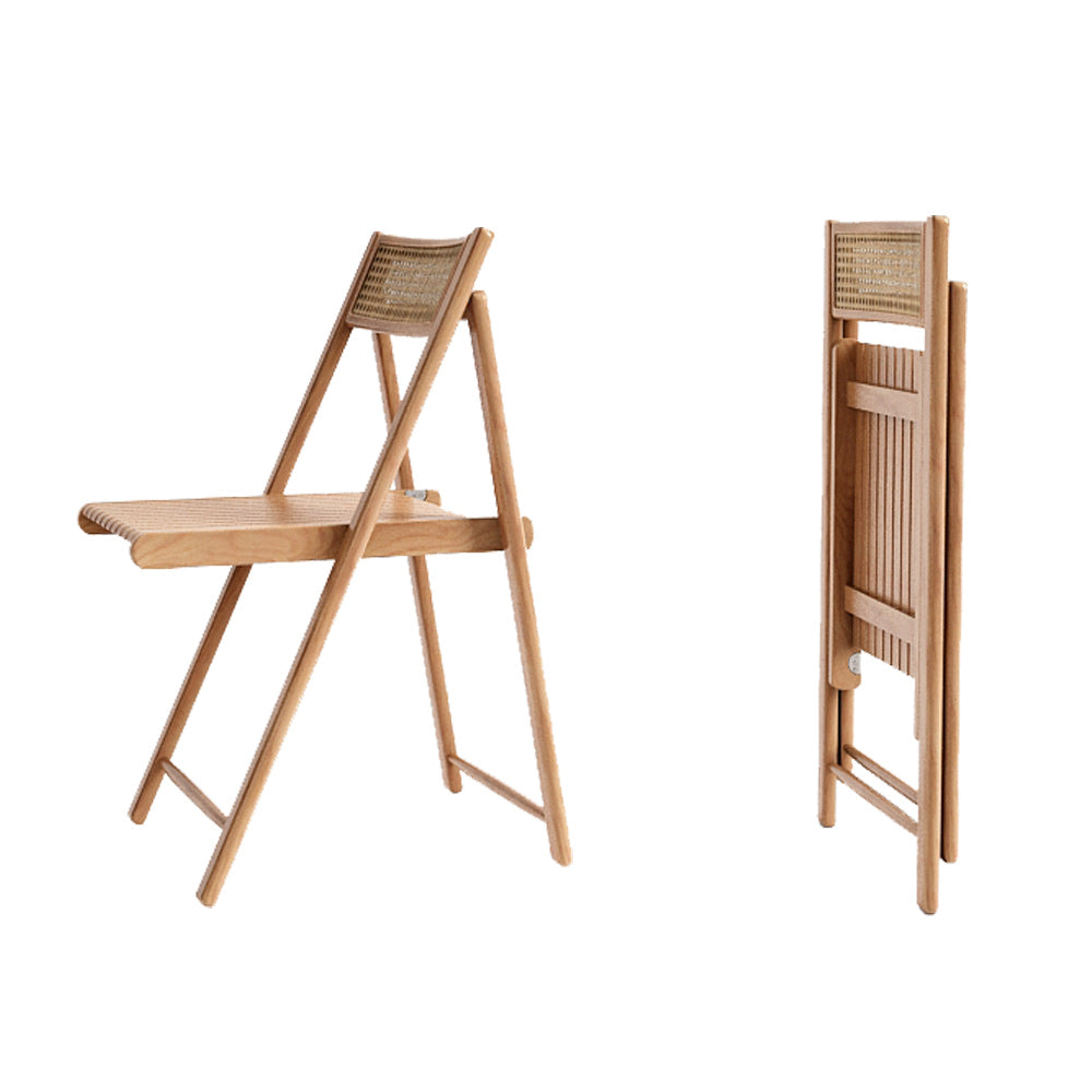Foldable Solid Wood Dining Table & Chairs Set with Storage - Burlywood, Seats 6