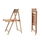 Foldable Solid Wood Dining Table & Chairs Set with Storage - Burlywood, Seats 6