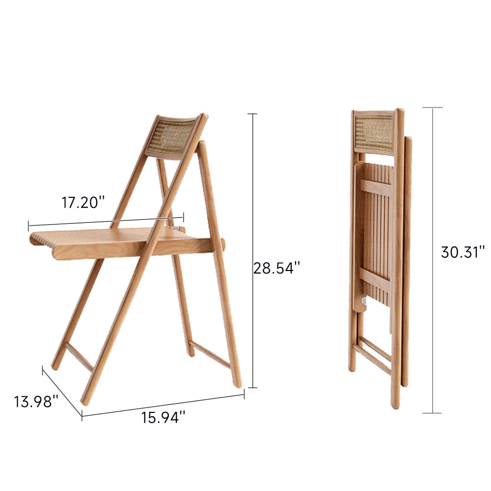 Foldable Solid Wood Dining Table & Chairs Set with Storage - Burlywood, Seats 6