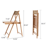 Foldable Solid Wood Dining Table & Chairs Set with Storage - Burlywood, Seats 6
