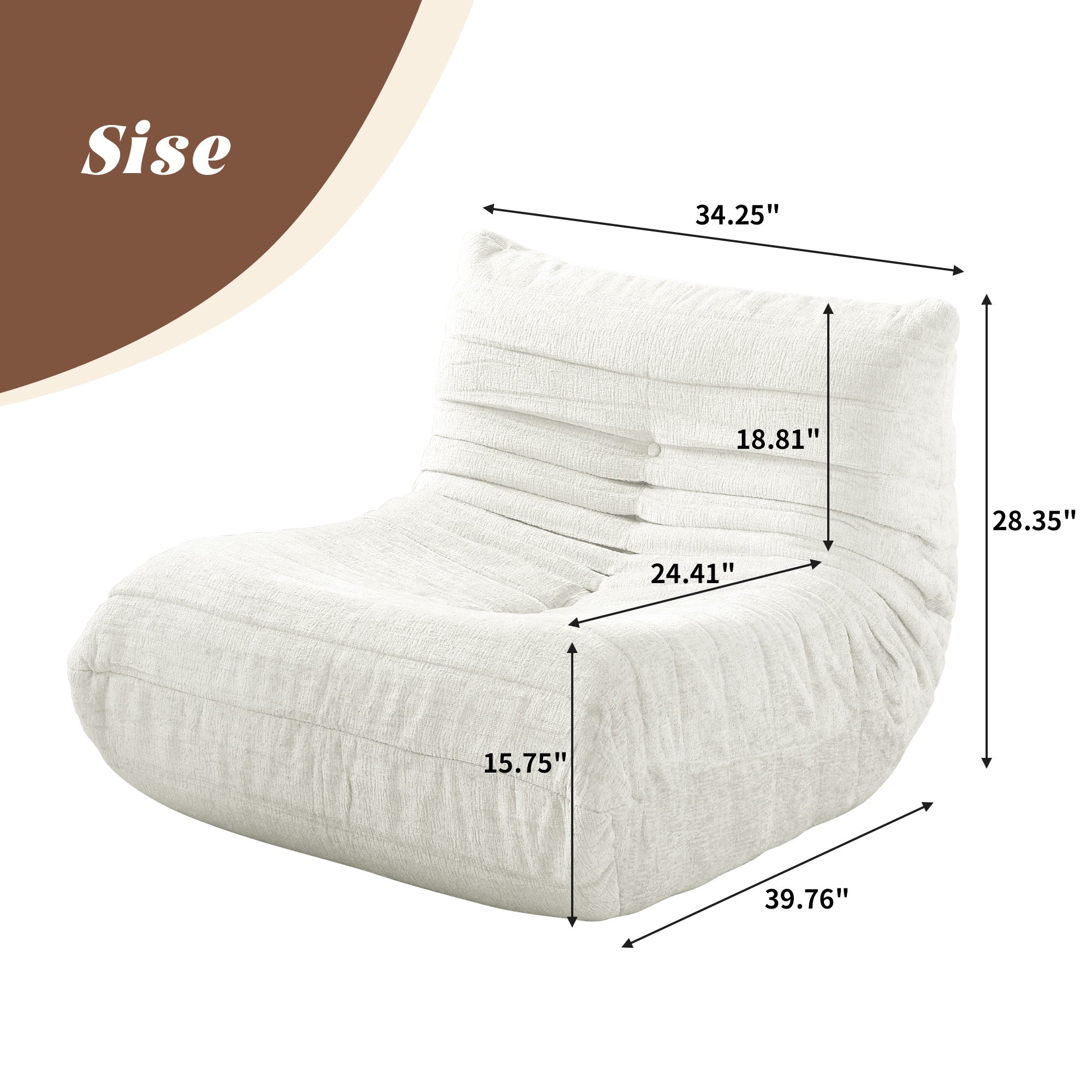 WEHOMZ Lazy Foam Sofa – Ergonomic Floor Couch in Chenille, Multiple Colors Available