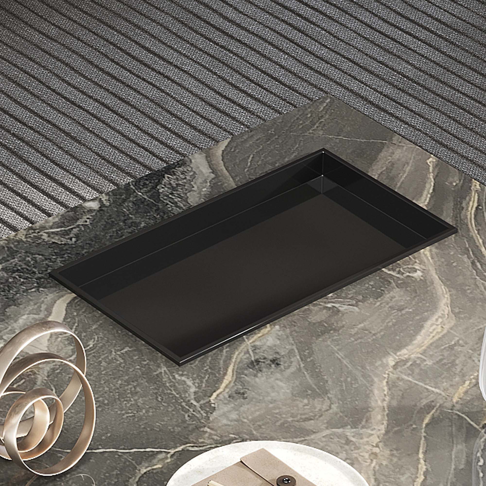Elegant Sintered Stone Rectangle Coffee Table with Carbon Steel Base