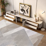 Modern Luxury Beige TV Stand with Marbling Slate & MDF, Spacious Drawers & Shelves