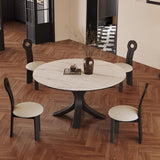 Luxury Convertible Dining Table with Sintered Stone Top & Telescopic Wooden Base