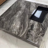 WEHOMZ Luxury Square Coffee Table with Sintered Stone Top & Metal Legs in Multiple Colors