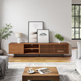 WEHOMZ Brown Media Console TV Stand with Drawers & Doors for 78-inch TVs