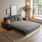 Velvet Modern Convertible Sleeper Sofa Bed with Storage & Pull-Out Couch - Available in Blue, Deep Grey, Light Grey