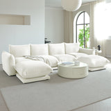 WEHOMZ Cloud Sectional Couch - Modular, Oversized Sofa in Lambswool Fabric, Available in White, Black & Green