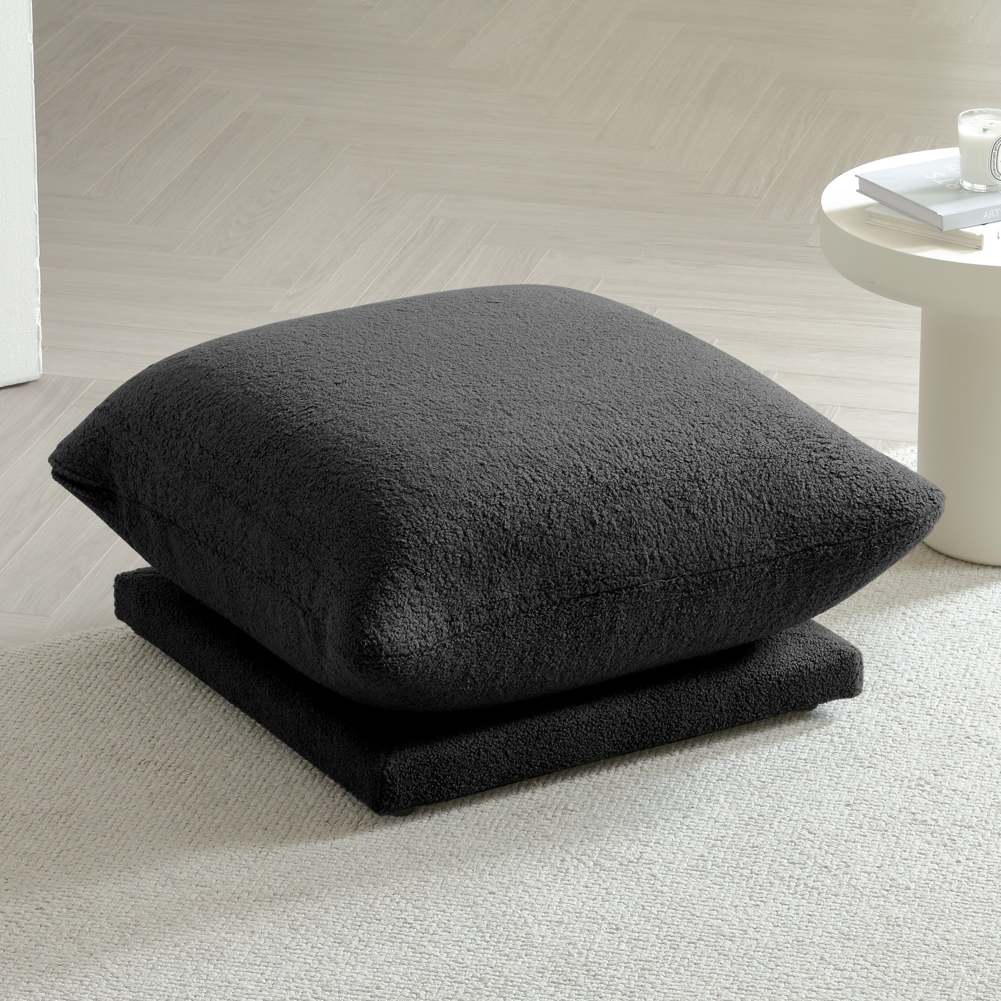 WEHOMZ Cloud Sectional Couch - Modular, Oversized Sofa in Lambswool Fabric, Available in White, Black & Green