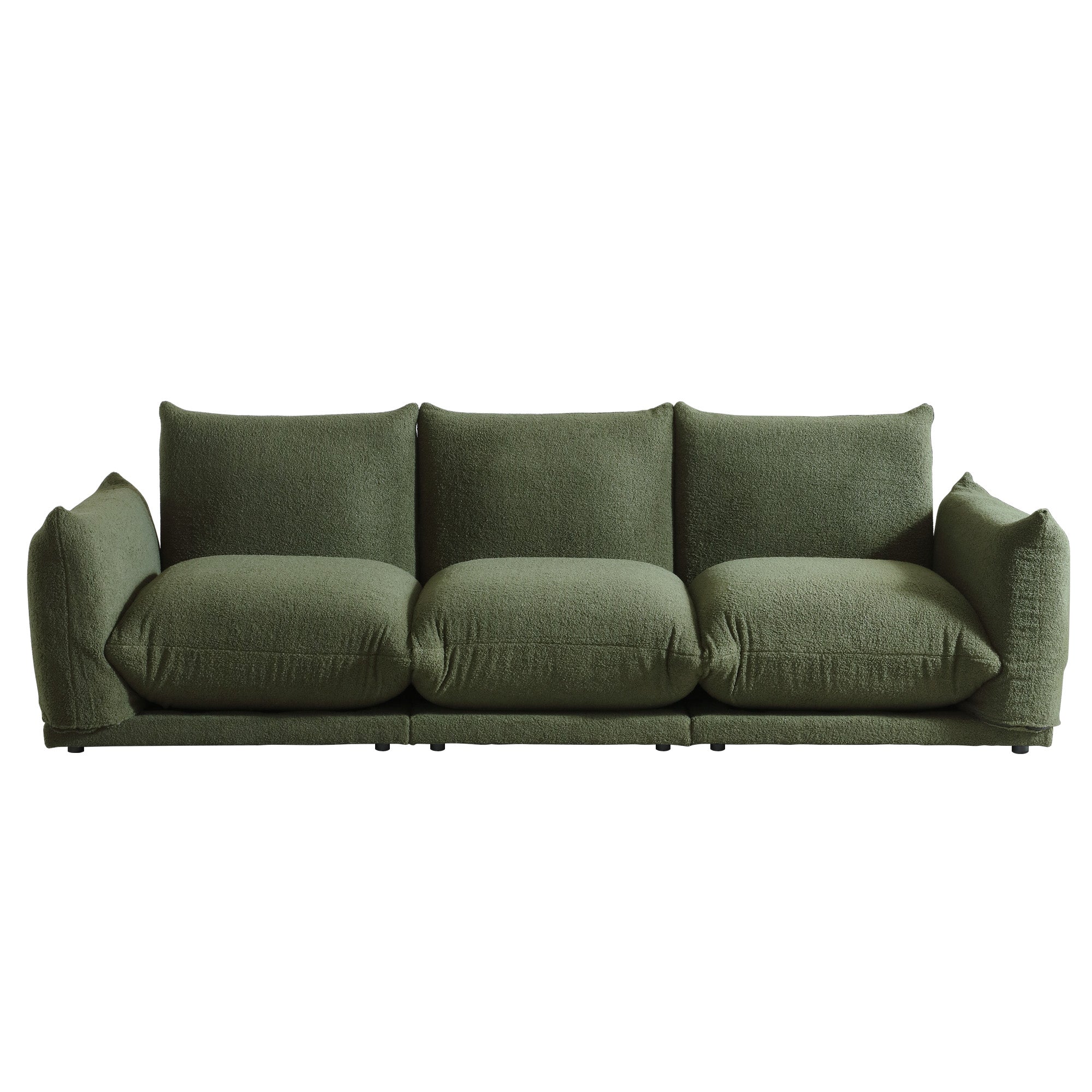 WEHOMZ Cloud Sectional Couch - Modular, Oversized Sofa in Lambswool Fabric, Available in White, Black & Green