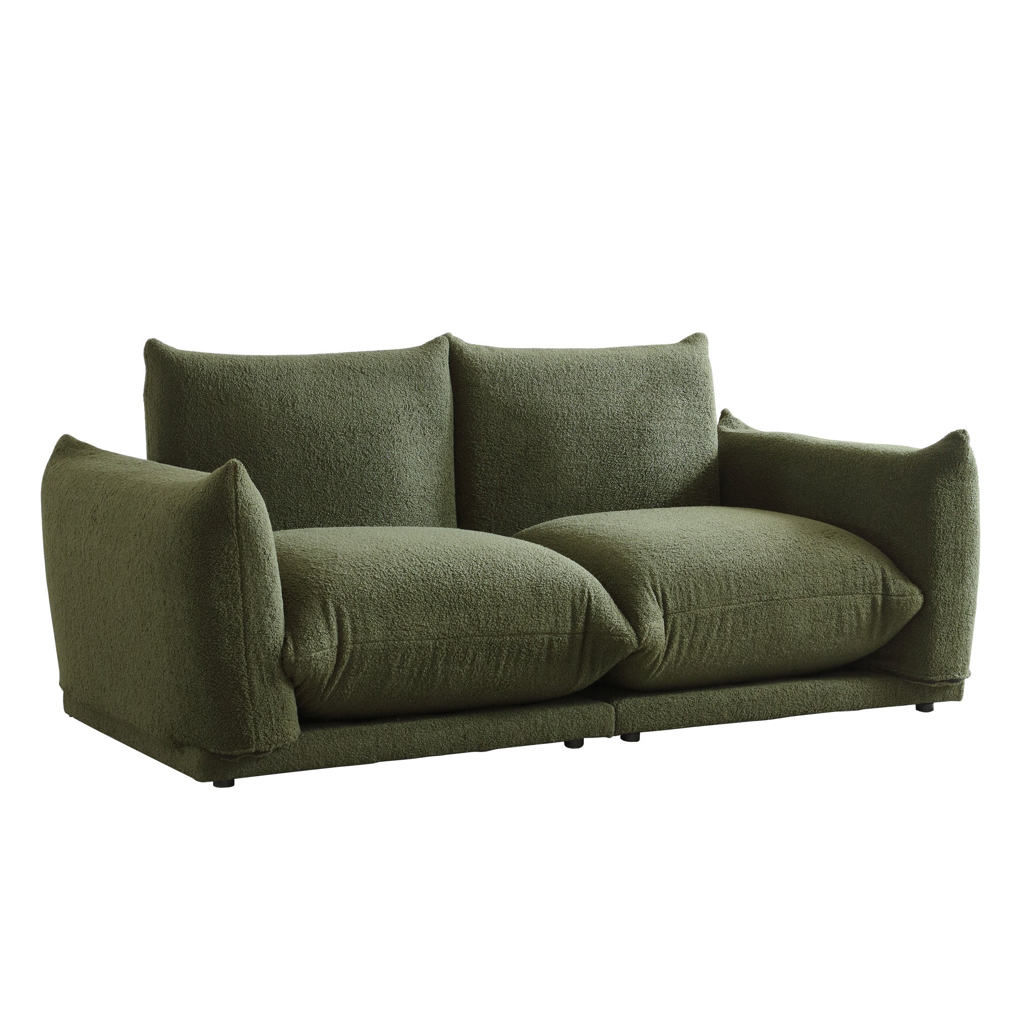 WEHOMZ Cloud Sectional Couch - Modular, Oversized Sofa in Lambswool Fabric, Available in White, Black & Green