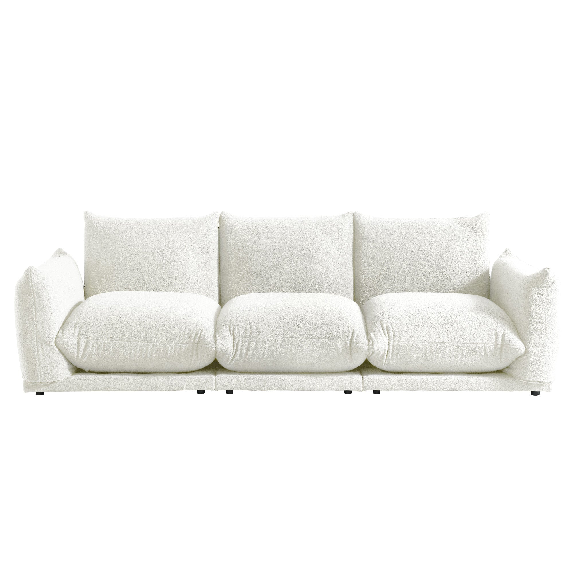 WEHOMZ Cloud Sectional Couch - Modular, Oversized Sofa in Lambswool Fabric, Available in White, Black & Green