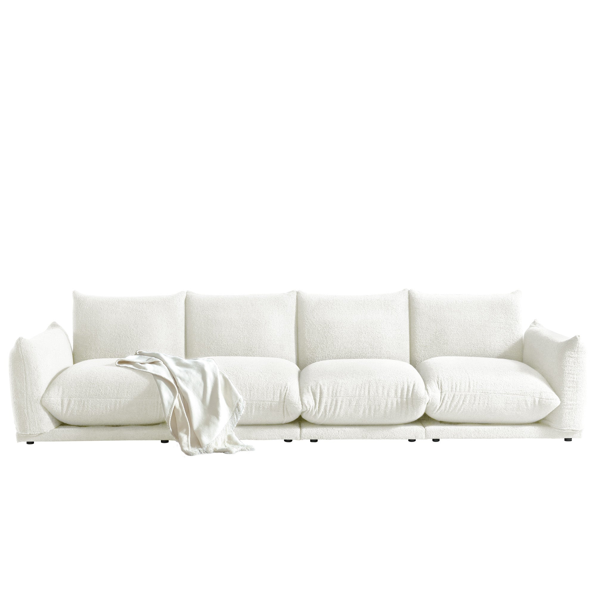 WEHOMZ Cloud Sectional Couch - Modular, Oversized Sofa in Lambswool Fabric, Available in White, Black & Green