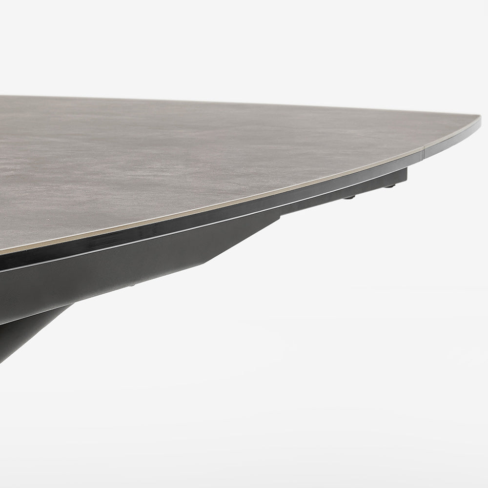 WEHOMZ Modern Extendable Rectangular Dining Table – Sintered Stone Top & Carbon Steel Base