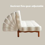 Modern Romantic Beige Velvet Convertible Sleeper Sofa Bed