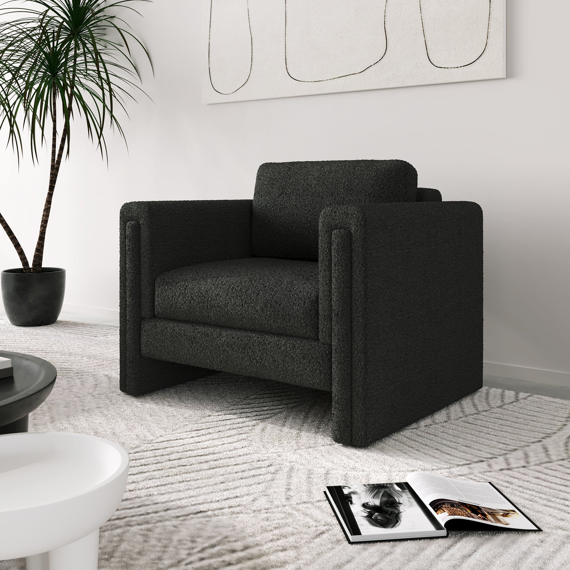 Modern Modular Sectional Sofa in Teddy Velvet or Cotton & Linen
