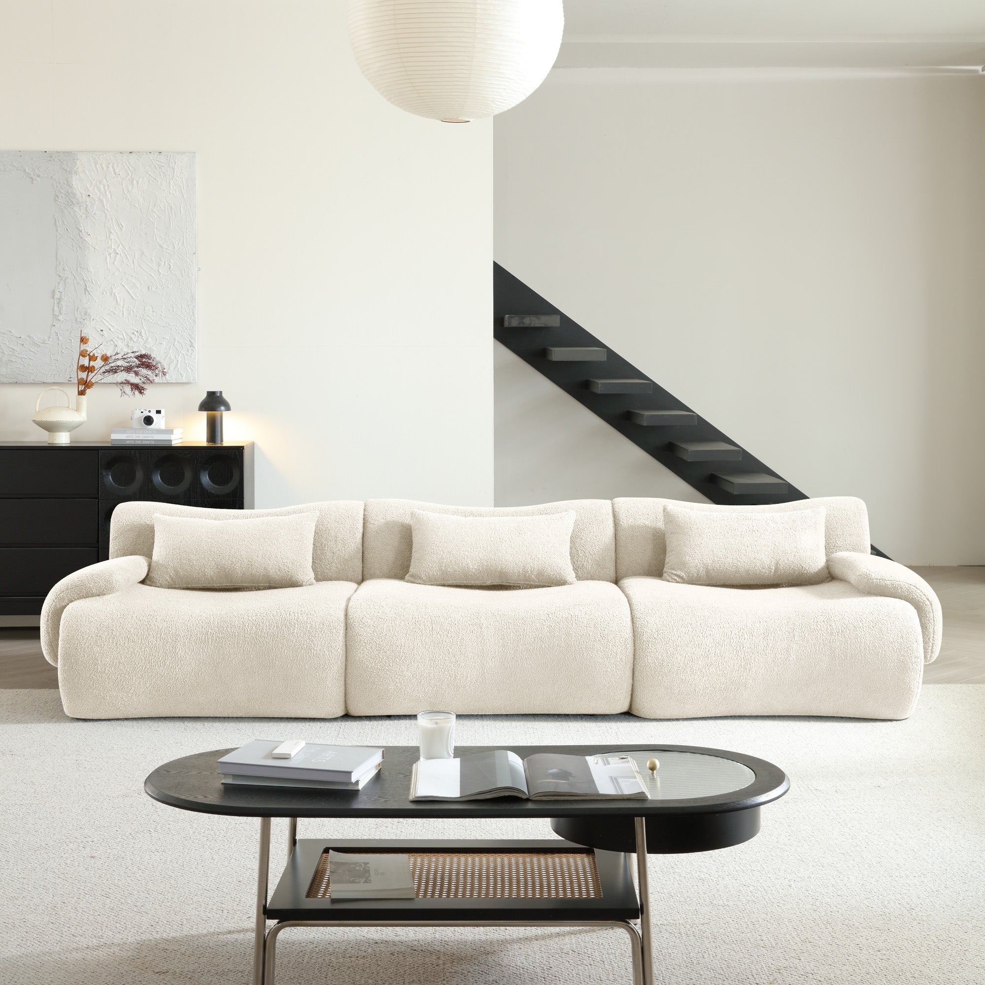 WEHOMZ Modern Teddy Velvet Sectional Sofa – Modular & Upholstered in Luxurious Fabric