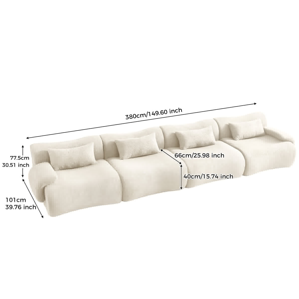 WEHOMZ Modern Teddy Velvet Sectional Sofa – Modular & Upholstered in Luxurious Fabric