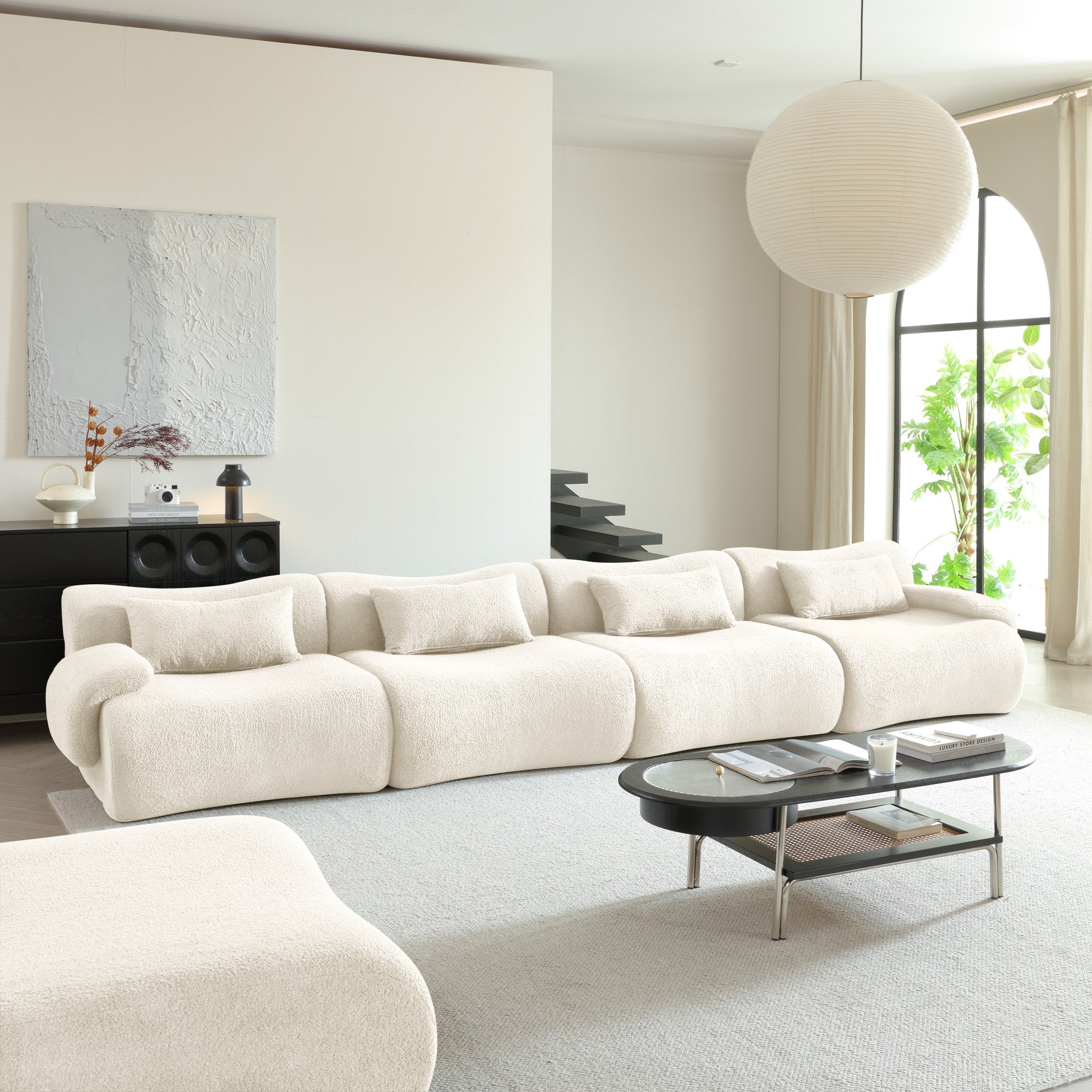 WEHOMZ Modern Teddy Velvet Sectional Sofa – Modular & Upholstered in Luxurious Fabric