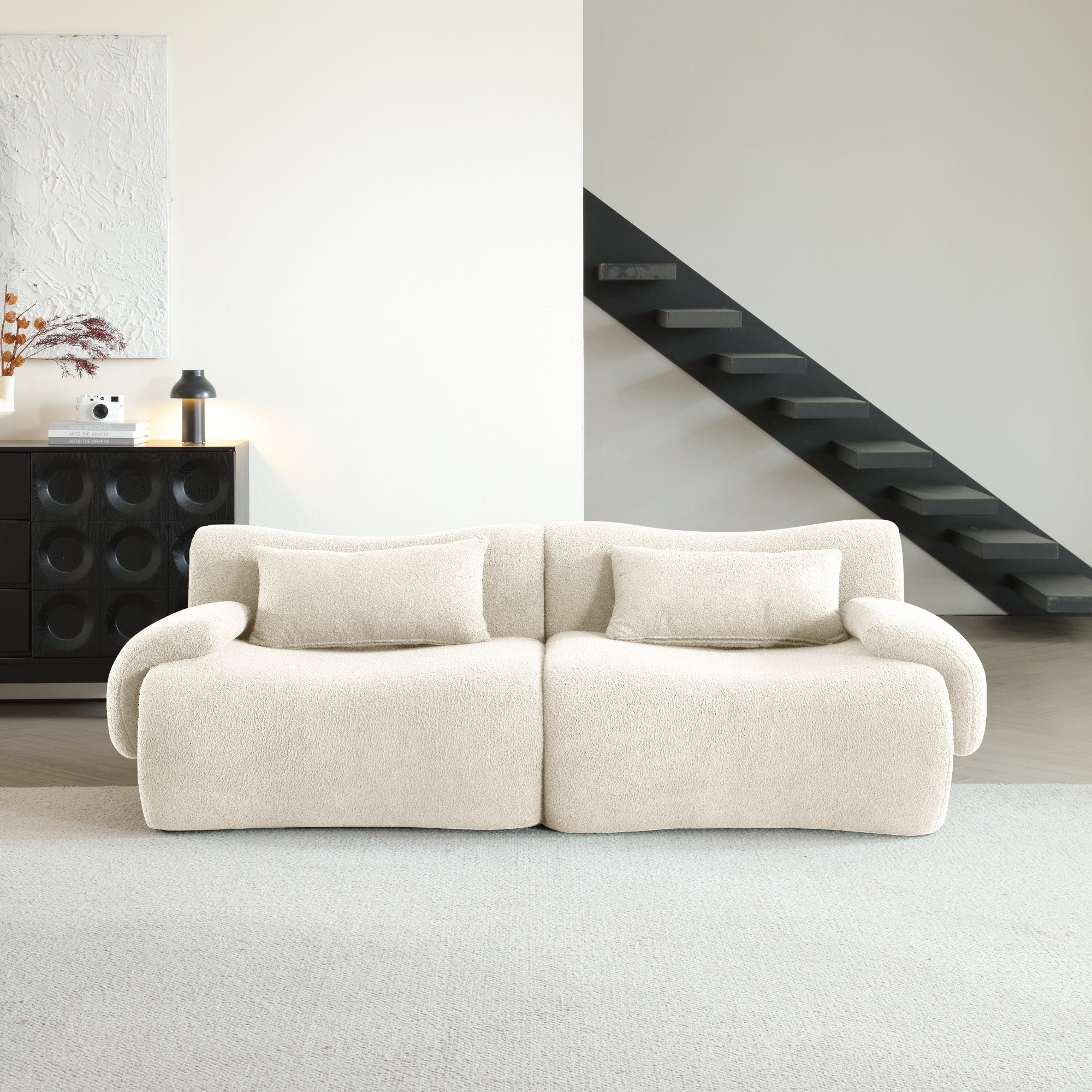 WEHOMZ Modern Teddy Velvet Sectional Sofa – Modular & Upholstered in Luxurious Fabric