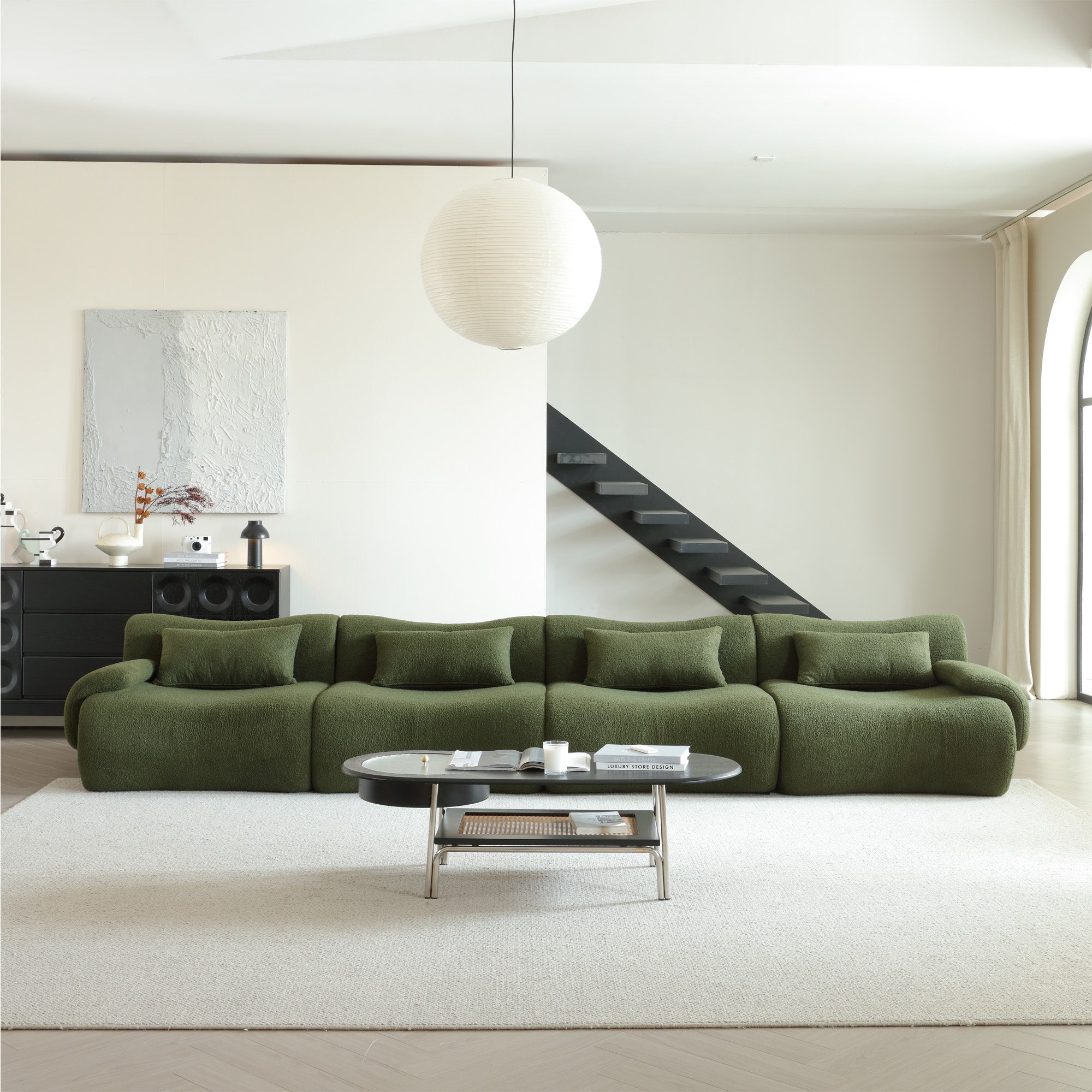 WEHOMZ Modern Teddy Velvet Sectional Sofa – Modular & Upholstered in Luxurious Fabric