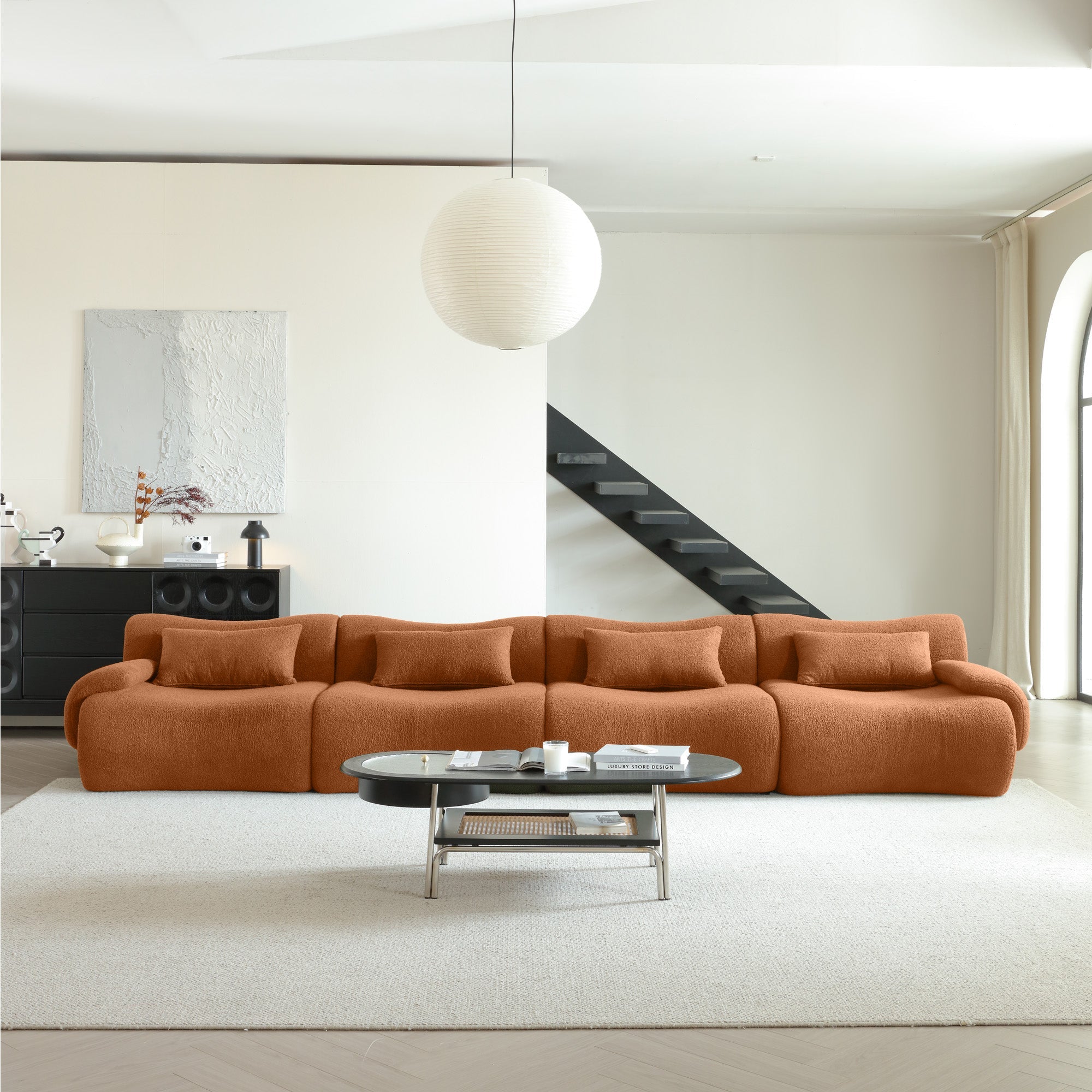 WEHOMZ Modern Teddy Velvet Sectional Sofa – Modular & Upholstered in Luxurious Fabric