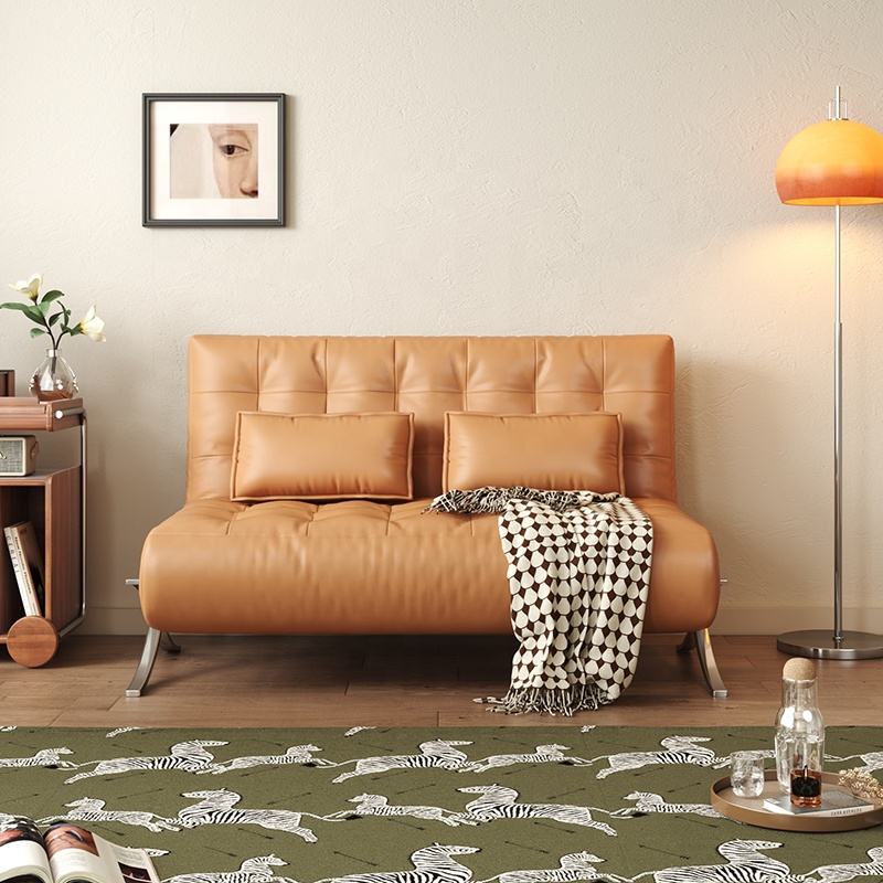 Retro Leather Lazy Barcelona Sofa Chair with Metal Leg