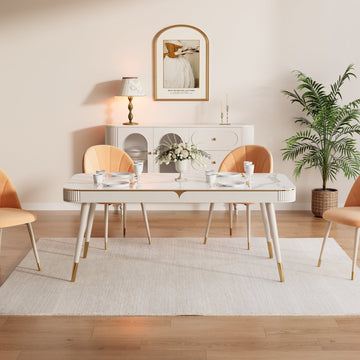 Sintered Stone Dining Table with Storage Drawers