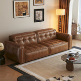 Smart Electric Leather Sofa Bed - Vintage Recliner, Black & Brown