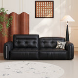 Smart Electric Leather Sofa Bed - Vintage Recliner, Black & Brown