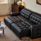 Smart Electric Leather Sofa Bed - Vintage Recliner, Black & Brown