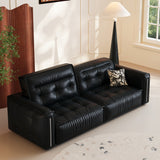 Smart Electric Leather Sofa Bed - Vintage Recliner, Black & Brown