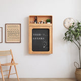 Wall-Mounted Folding Dining Table in Burlywood Wood with Cross Base