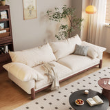 WEHOMZ Wooden Three-Seater Sofa with Armrests – Comfortable, Stylish & Durable in Faux Cotton-Linen or Velvet