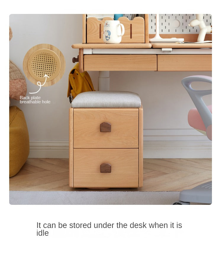 Beech Solid Wood Kids Storage Stool