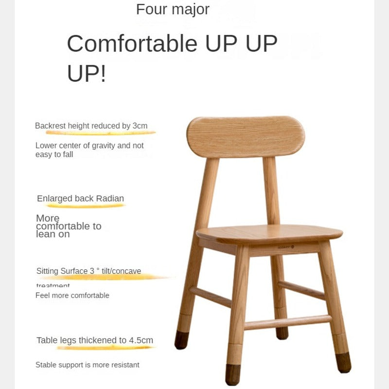 Oak, Beech, Birch Solid Wood Children's Chair Adjustable 3 Heights.